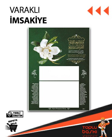 İmsakiye Siparişi Çorlu