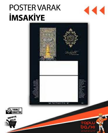 İmsakiye Siparişi Çorlu