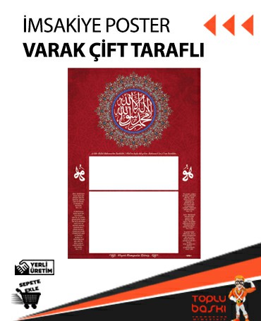 İmsakiye Siparişi Çorlu